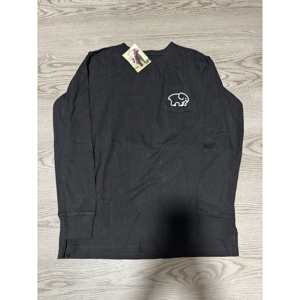 Ivory Ella Womens XS Black Long Sleeve Pocket T-Shirt Christmas Elf Elephant NWT